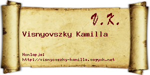 Visnyovszky Kamilla névjegykártya