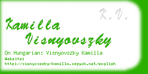 kamilla visnyovszky business card